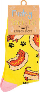 FUNKY SOCK CO Bamboo Socks  Sausage Dogs In Buns 1