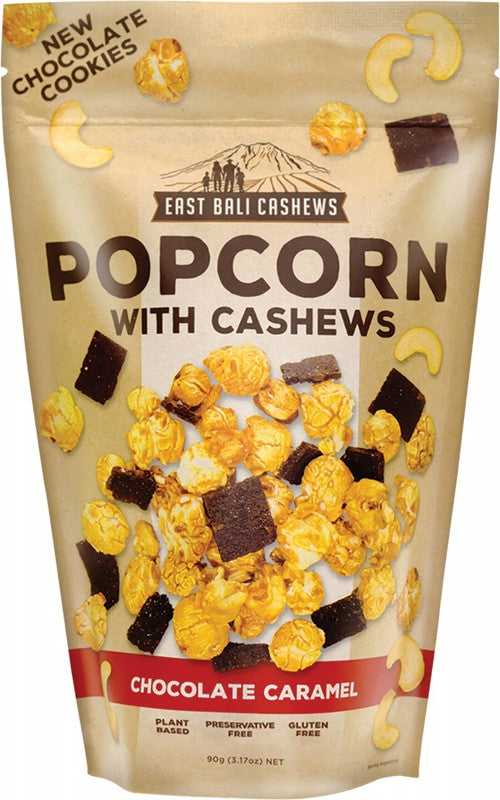 EAST BALI CASHEWS Chocolate Caramel Popcorn  With Cashews 90g