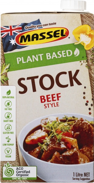 Massel Organic Plant Based Liquid Beef Style Stock G/F 1L